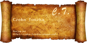 Czeke Toszka névjegykártya